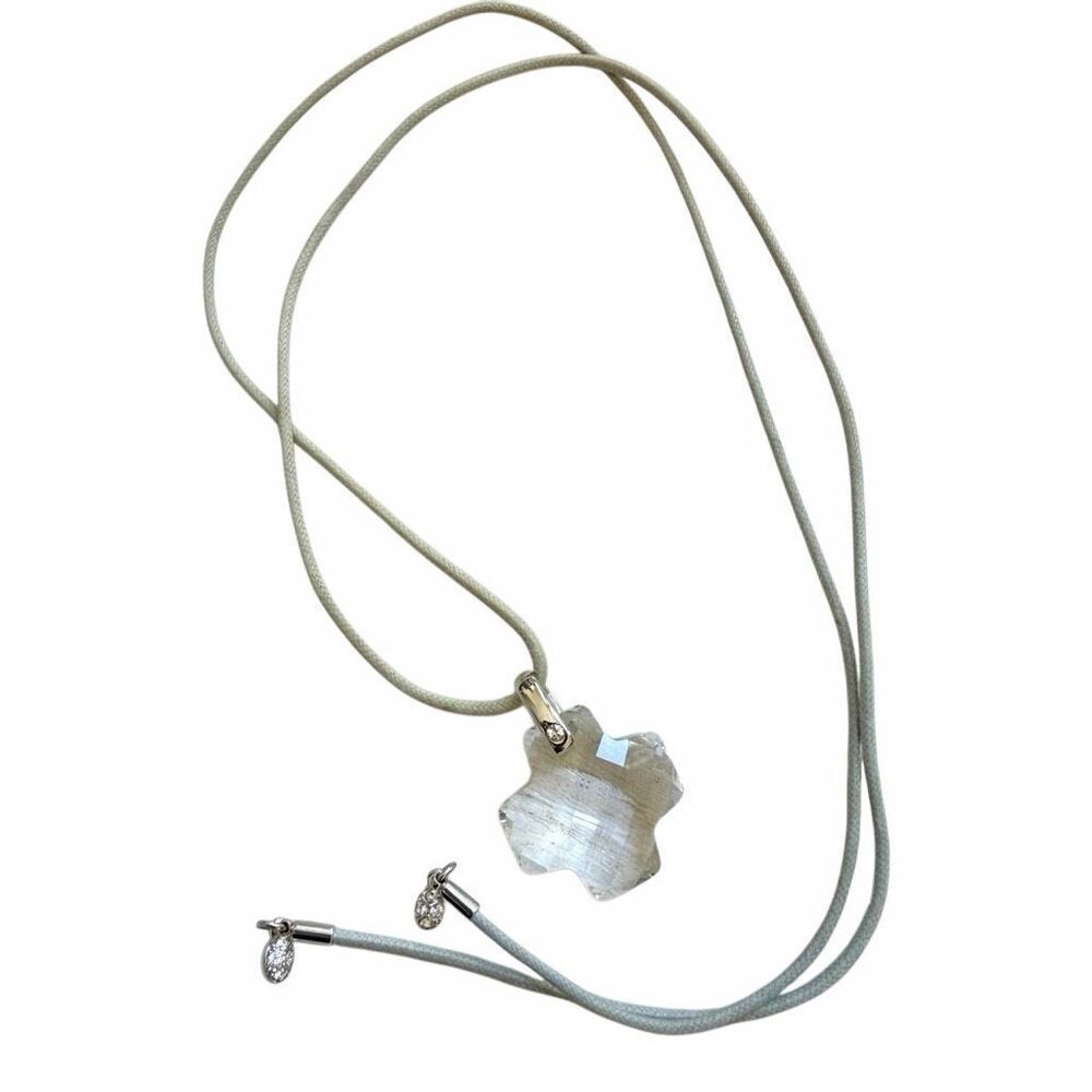 Swarovski Crystal Cross Pendant Adjustable Cord Necklace - Picture 8 of 12